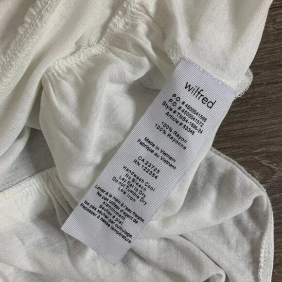 Aritzia Wilfred Babydoll Top Peplum Ruffle hem Sleeveless White Size XS - Picture 7 of 8